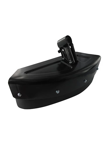 Carter de protection pour débroussailleuse en tôle d'acier avec bavette inférieur en caoutchouc, livré avec bagues de réduction