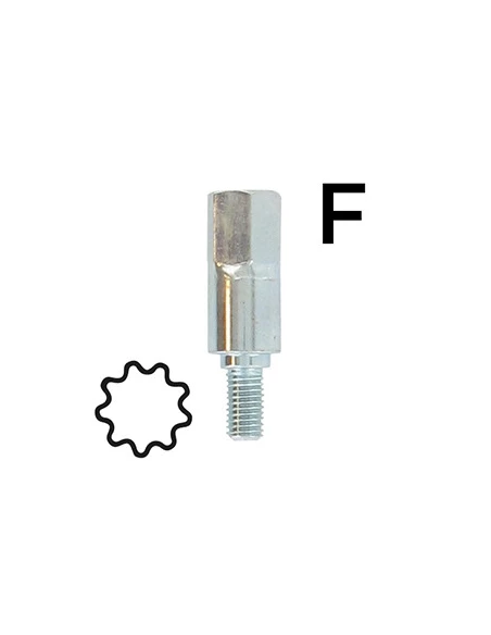 Adaptateur étoilé 10 dents - Se monte avec notre renvoi d'angle universel 1602042, élagueuse 1603093 et lamier universel 1801000