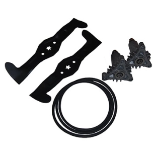 Kit réparation lames AYP pour éjection arrière 92 cm composé de: 1 lame gauche, 1 lame droite, 1 courroie, 1 palier de lame gauc