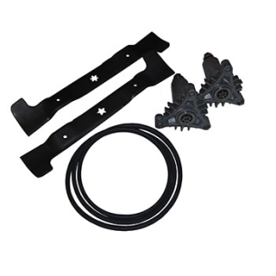 Kit réparation lames AYP pour éjection arrière 97 cm composé de: 1 lame gauche, 1 lame droite, 1 courroie, 1 palier de lame gauc