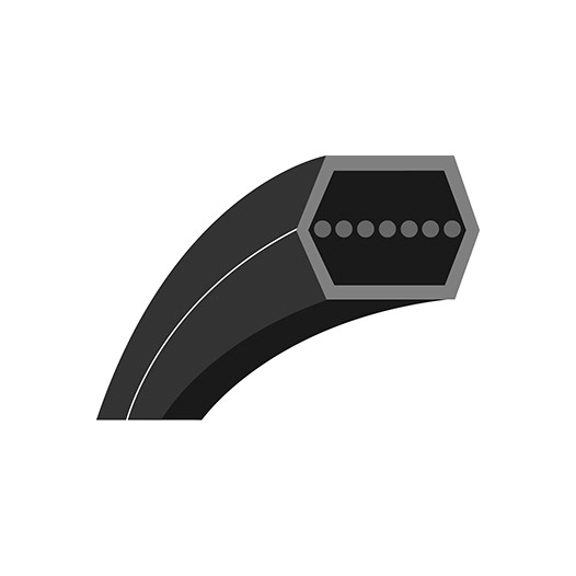 Courroie hexagonale qualité d'origine SNAPPER, adaptable pour coupe 25''- 26''- 28''- 30'' (section: AA 1/2'', L: 70''). Remplac