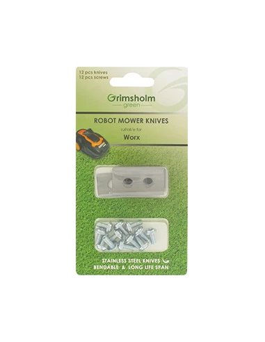 Blister de 12 lames pour robots WORX LANDROID M1000, WG754E, WG791E.1, WG791E, WG794E, WG793E.1, WG793E, WG795E. Remplace origin