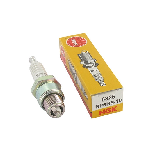 Bougie d'allumage NGK BP6HS-10 avec olive démontable. Equivalent CHAMPION L78YC.