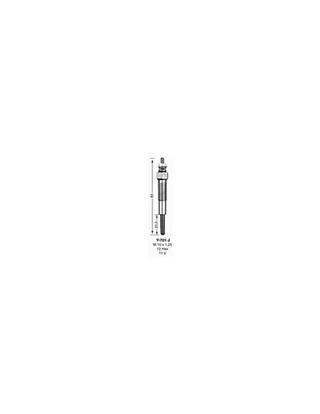 Bougie d'allumage de préchauffage NGK Y-701J adaptable pour engins de manutention SHIBAURA.