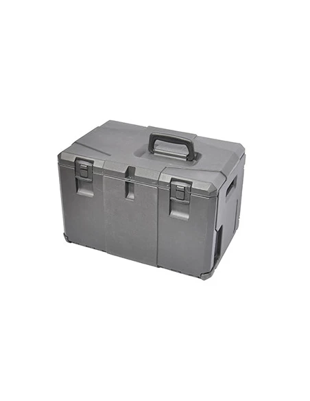 Malette plastique de transport universelle pour tronçonneuses. Avec compartiments de rangement pour accessoires d'affutage et de