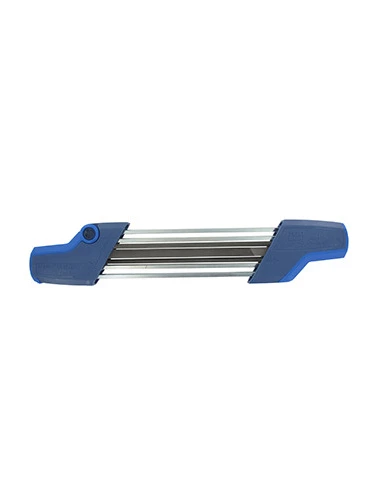 Affûteuse manuelle multi-limes PFERD. Livrée avec 2 limes rondes Ø: 5,2mm et 1 lime carrée de 9×6mm (notre 9301341).