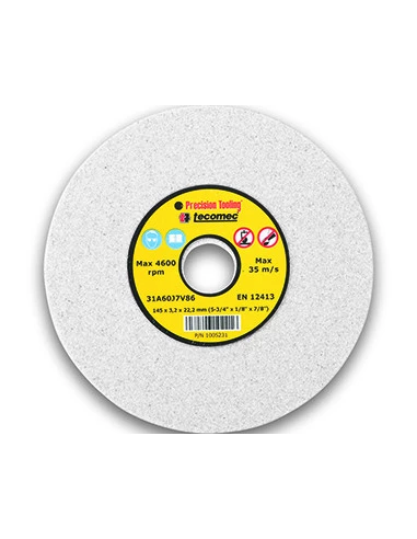 Meule d'affûtage TECOMEC 145X22,2X4,7mm .Qualité DURE.