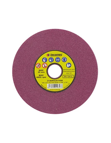Meule d'affûtage TECOMEC 145 x 22,2 x 2,9mm. Ultra-slim.