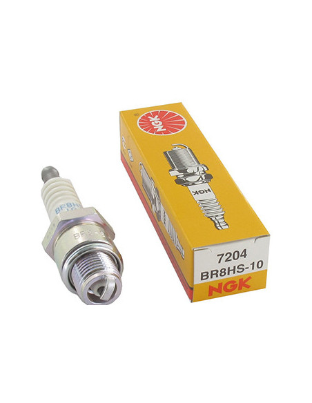 Bougie d'allumage NGK BR8HS-10 avec olive monobloc. Equivalent CHAMPION RL78C.