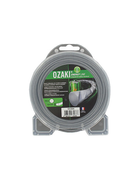 Coque fil nylon ondulé rond OZAKI ENERGY LINE. - Longueur: 15 m, Ø: 3,00mm.