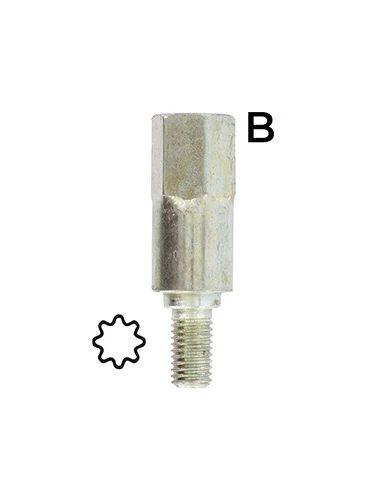 Adaptateur étoilé 8 dents - Se monte avec notre renvoi d'angle universel 1602042, élagueuse 1603093 et lamier universel 1801000.