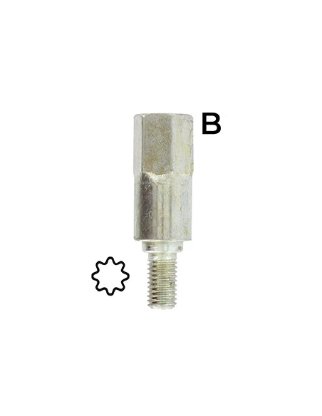 Adaptateur étoilé 8 dents - Se monte avec notre renvoi d'angle universel 1602042, élagueuse 1603093 et lamier universel 1801000.