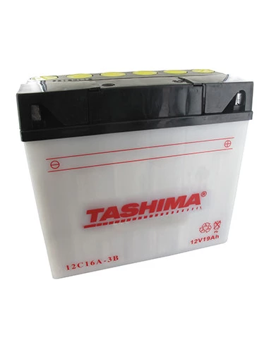 Batterie plomb TASHIMA 12V, 19A. L: 180, L: 78, H:170mm, + à droite pour autoportée, moto. (livrée sans acide). - Batterie à met