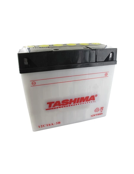Batterie plomb TASHIMA 12V, 19A. L: 180, L: 78, H:170mm, + à droite pour autoportée, moto. (livrée sans acide). - Batterie à met