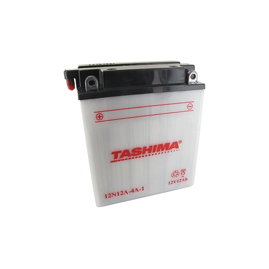 Batterie plomb TASHIMA 12V, 12A L: 134, L: 80, H:160mm, + à gauche pour autoportée, motos. (livrée a