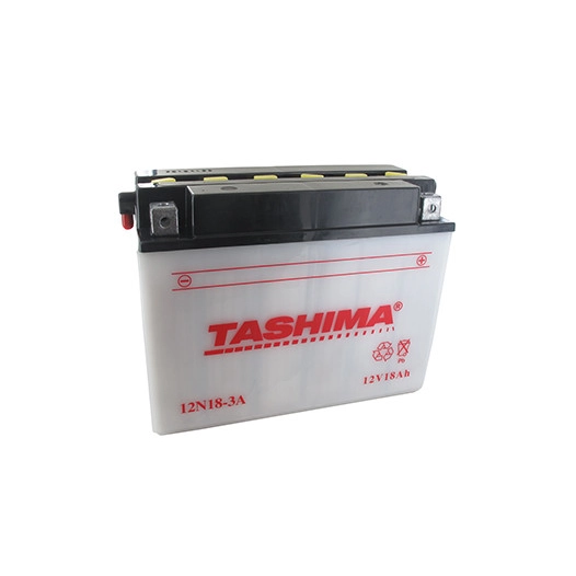 Batterie plomb TASHIMA 12V, 18A. L: 206, L: 91, H:164mm, + à droite pour tondeuse autoportée. (livré