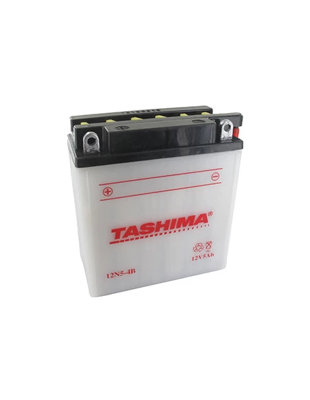 Batterie plomb TASHIMA 12V, 5A. L: 120, l: 60, H:130mm, + à gauche pour motos. (livrée avec acide séparé). - Batterie à mettre e