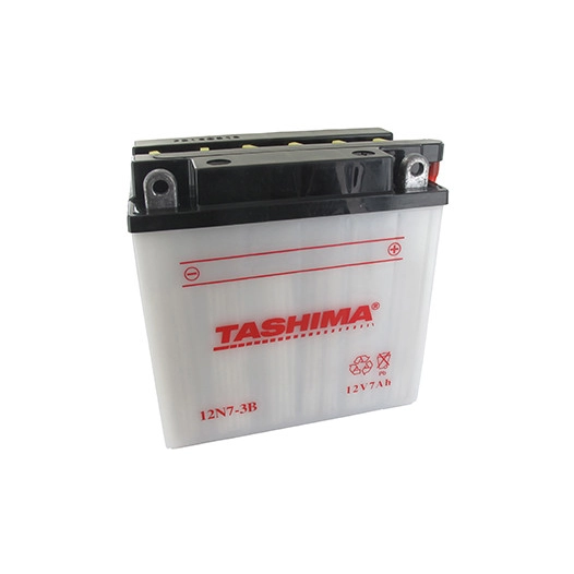 Batterie plomb TASHIMA 12V, 7A. L: 135, l: 75, H:133mm, + à droite pour motos. (livrée avec acide séparé). - Batterie à mettre e