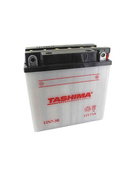 Batterie plomb TASHIMA 12V, 7A. L: 135, l: 75, H:133mm, + à droite pour motos. (livrée avec acide séparé). - Batterie à mettre e
