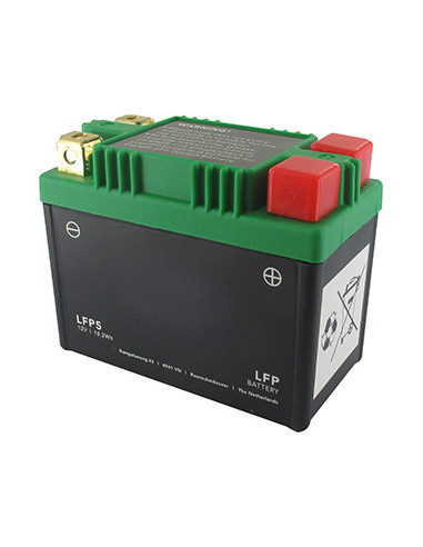 Batterie de démarrage Lithium-Fer-Potassium (LiFePo4 ou LFP) 12V 8A, CCA 105, 19,2Wh, remplace batteries acide/plomb YTX4L-BS, Y