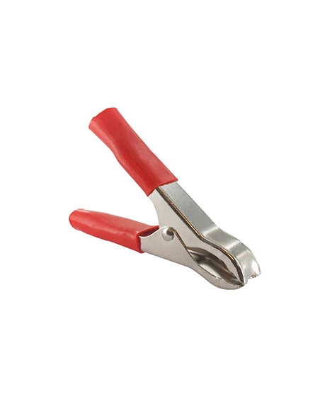 Lot de 10 pinces clip 30A. Gainé rouge (négatif). Réassort de notre coffret 9218341.