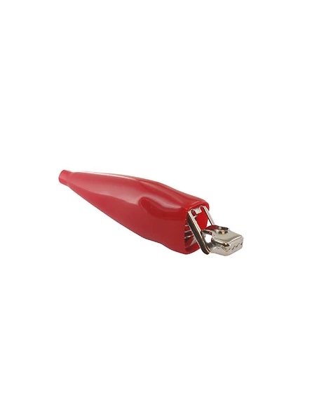 Lot de 10 pinces clip 10A. Gainé rouge (négatif). Réassort de notre coffret 9218341.