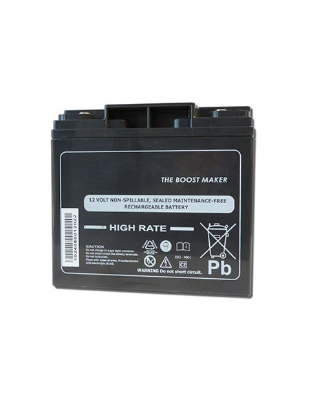 Batterie 12V 760A pour booster de Batterie 9201000. Longueur : 183 mm, Largeur : 77 mm, Hauteur : 167 mm. Positif à droite.