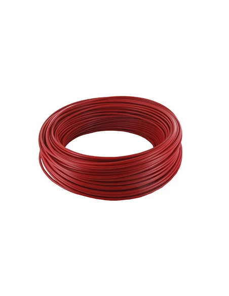 Fil électrique souple de couleur rouge. Section 1,5mm² - L: 50m.