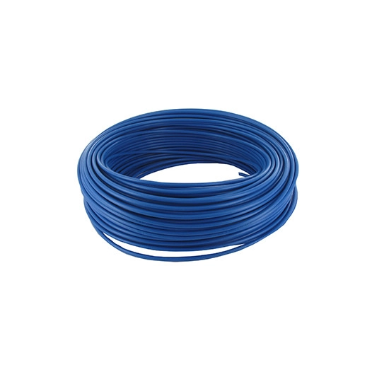 Fil électrique souple de couleur bleu. Section 1,5mm² - L: 50m.