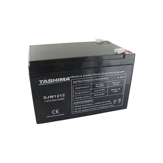Batterie TASHIMA 12V, 12A adaptable pour AL-KO. L: 150, l: 95, H:93mm, + à gauche 100% étanche. - Batterie à mettre en acide ava