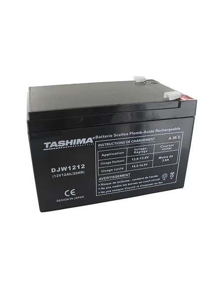 Batterie TASHIMA 12V, 12A adaptable pour AL-KO. L: 150, l: 95, H:93mm, + à gauche 100% étanche. - Batterie à mettre en acide ava