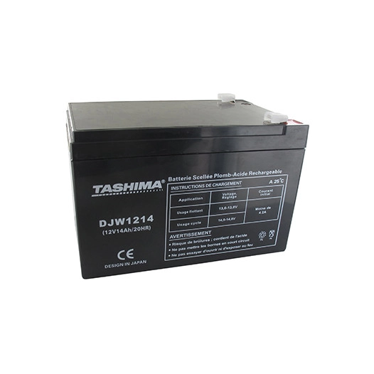 Batterie motoculture TASHIMA 12V, 14A adaptable pour ECOMOWER. L: 151, l: 98, H:94mm, + à gauche 100% étanche. - Batterie à mett