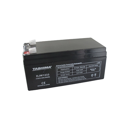 Batterie motoculture TASHIMA 12V, 3,3A - L: 134, l: 67, H:61mm, + à droite. AGM 100% étanche. Remplace NP2.8-12, NP3.2-12. - Bat