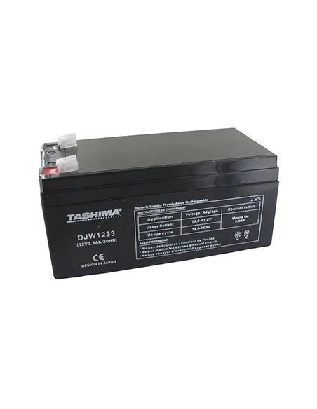 Batterie motoculture TASHIMA 12V, 3,3A - L: 134, l: 67, H:61mm, + à droite. AGM 100% étanche. Remplace NP2.8-12, NP3.2-12. - Bat