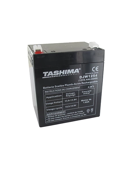 Batterie motoculture TASHIMA 12V, 5,4A adaptable pour CASTELGARDEN, FLYMO et SABO. L: 89, l: 69, H:104mm, + à gauche 100% étanch