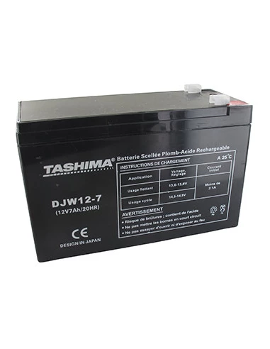 Batterie TASHIMA gel/agm 12V, 7,2A adaptable pour CASTELGARDEN, FLYMO, ROVER et WOLF pour Lampe torche rechargeables, alarmes. L