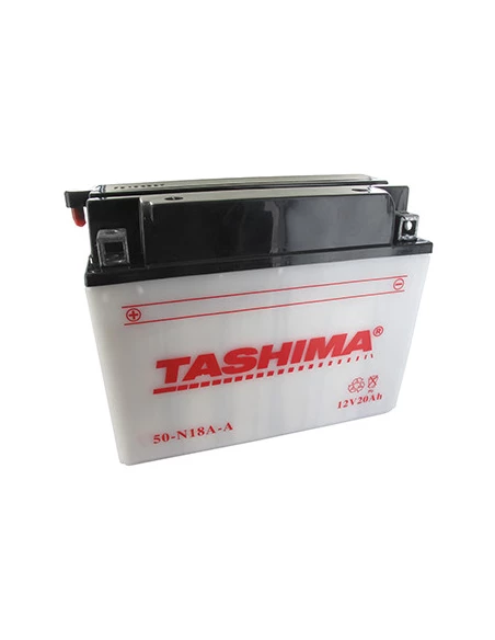 Batterie TASHIMA 12V , 20A adaptable pour WOLF et ETESIA. L: 205, L: 90, H:162mm, + à gauche pour autoportée, quads. (livrée ave