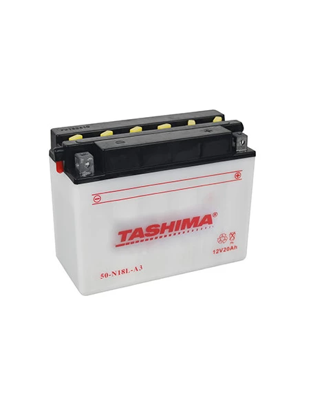 Batterie plomb TASHIMA renforcée 12V, 20A. L: 205, l: 90, H:162mm, + à droite pour motos, motoneige. (livrée sans acide). - Batt
