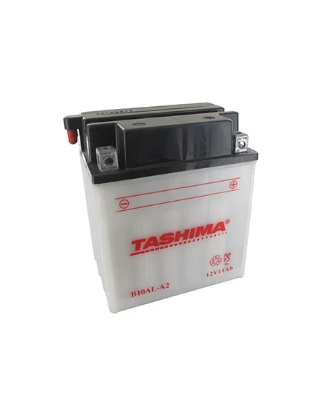 Batterie plomb TASHIMA renforcée 12V, 11A. L: 135, l: 90, H: 155mm, + à gauche pour quads. (livrée sans acide). - Batterie à met