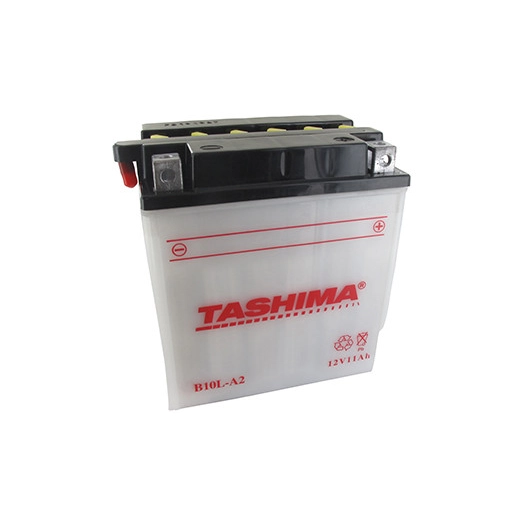 Batterie plomb TASHIMA renforcée 12V, 11A. L: 135, l: 90, H: 145mm, + à droite pour motos. (livrée avec acide séparé). - Batteri