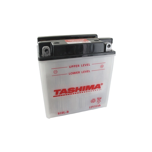 Batterie plomb TASHIMA renforcée 12V, 11A. L: 135, l: 90, H: 145mm, + à droite pour scooter motos, quads. (livrée avec acide sép