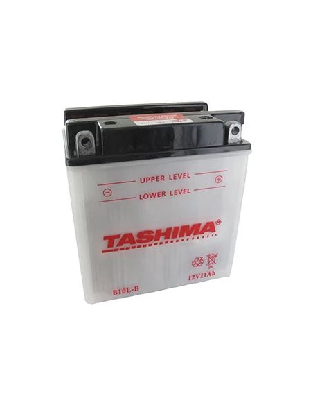 Batterie plomb TASHIMA renforcée 12V, 11A. L: 135, l: 90, H: 145mm, + à droite pour scooter motos, quads. (livrée avec acide sép