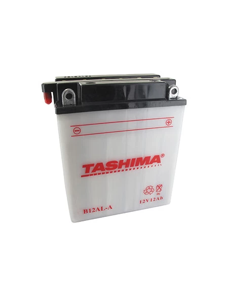 Batterie plomb TASHIMA renforcée 12V, 12A. L: 134, l: 80, H: 160mm, + à droite pour autoportée, scooter, motos. (livrée avec aci