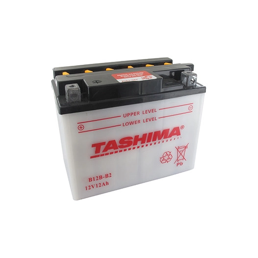Batterie plomb TASHIMA renforcée 12V, 12A. L: 160, l: 90, H: 130mm, + à gauche pour motos. (livrée sans acide). - Batterie à met