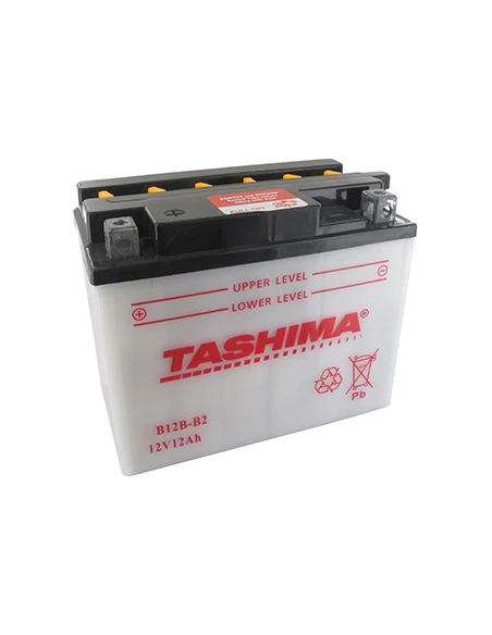 Batterie plomb TASHIMA renforcée 12V, 12A. L: 160, l: 90, H: 130mm, + à gauche pour motos. (livrée sans acide). - Batterie à met