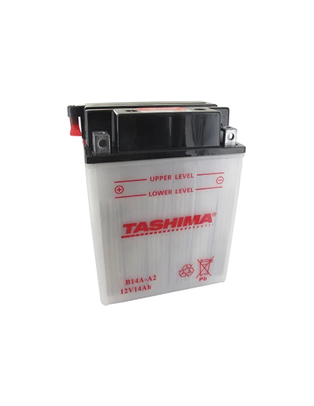 Batterie plomb TASHIMA renforcée 12V, 14A pour autoportée. L: 134, l: 89, H: 176mm, + à gauche pour motoneige, quads, utilitaire