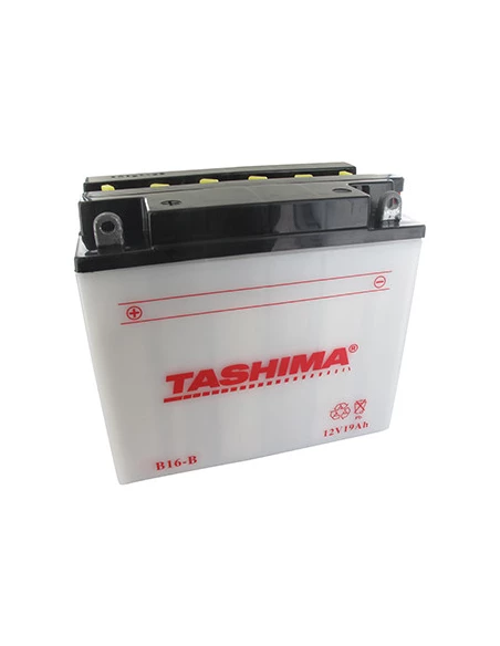 Batterie plomb TASHIMA renforcée 12V, 19A pour autoportée. L: 175, l: 100, H:155mm, + à gauche pour motos, jet-ski. (livrée avec