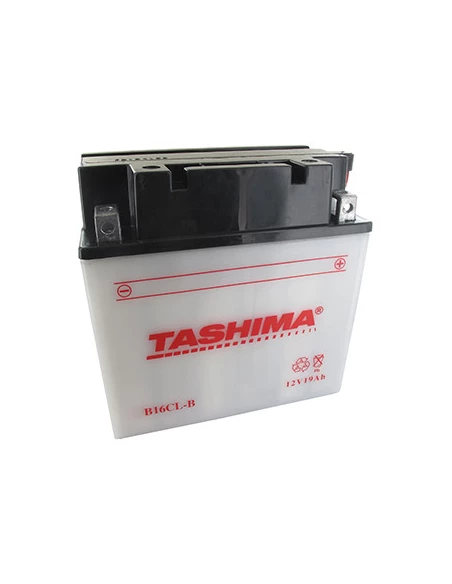 Batterie plomb TASHIMA renforcée 12V, 19A L: 175, l: 100, H: 175mm, + à droite pour quads, utilitaires. (livrée avec acide sépar