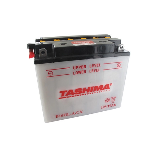 Batterie plomb TASHIMA renforcée 12V, 19A. L: 175, l: 100, H: 155mm, + à droite pour motos. (livrée sans acide). - Batterie à me