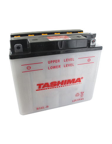 Batterie plomb TASHIMA renforcée 12V, 19A . L: 175, l: 100, H: 155mm, + à droite pour jet-ski, motoneige . (livrée sans acide).